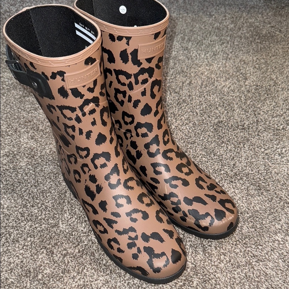 Hunter Leopard Print Rain Boots